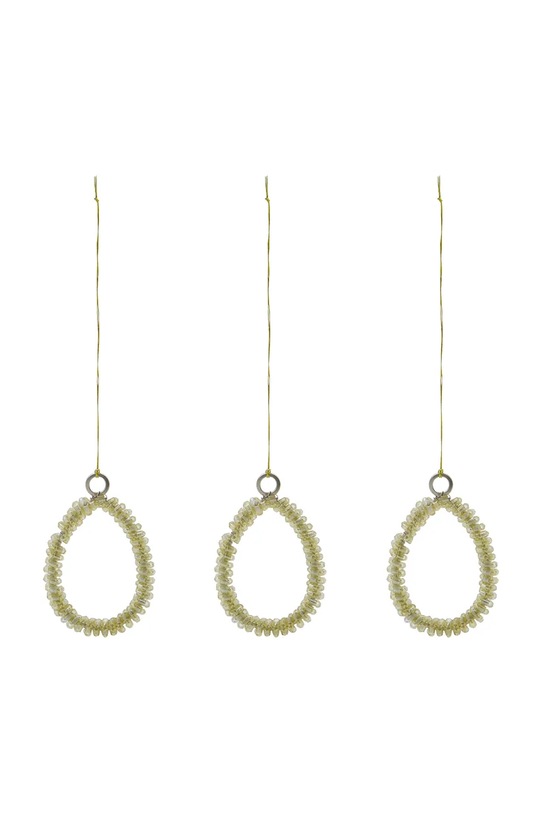 Χριστουγεννιάτικα στολίδια House Doctor HDBead 3 x 4,5 cm 3-pack κίτρινο 900001264