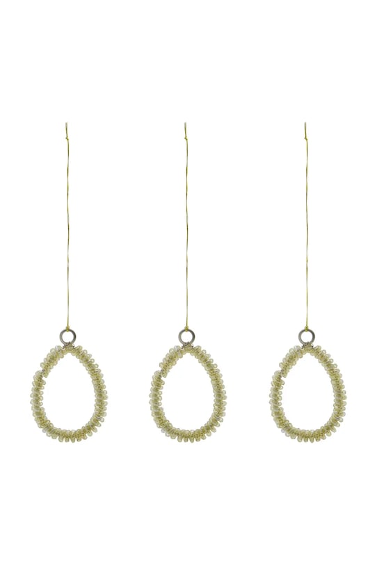 Χριστουγεννιάτικα στολίδια House Doctor HDBead 3 x 4,5 cm 3-pack κίτρινο 900001264