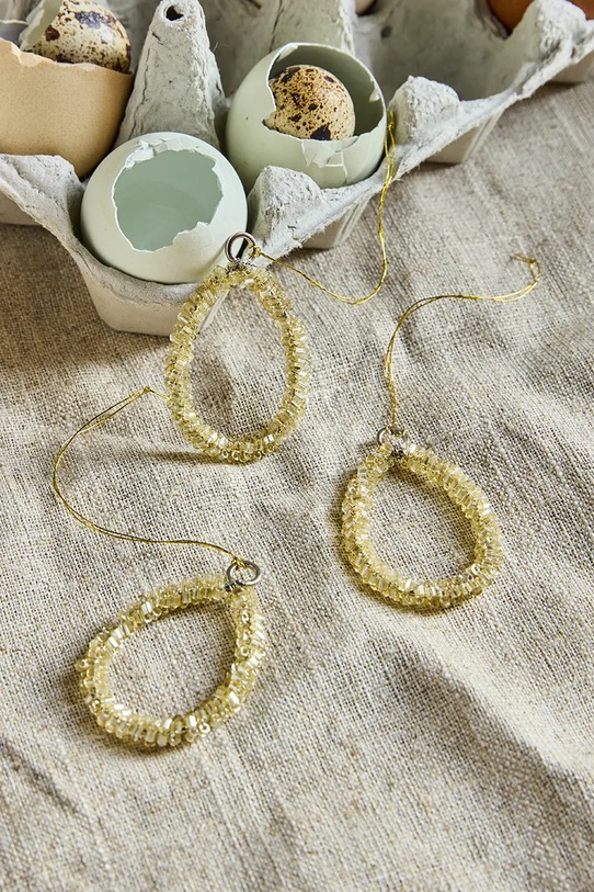 Σαλόνι και υπνοδωμάτιο Χριστουγεννιάτικα στολίδια House Doctor HDBead 3 x 4,5 cm 3-pack 900001264 κίτρινο