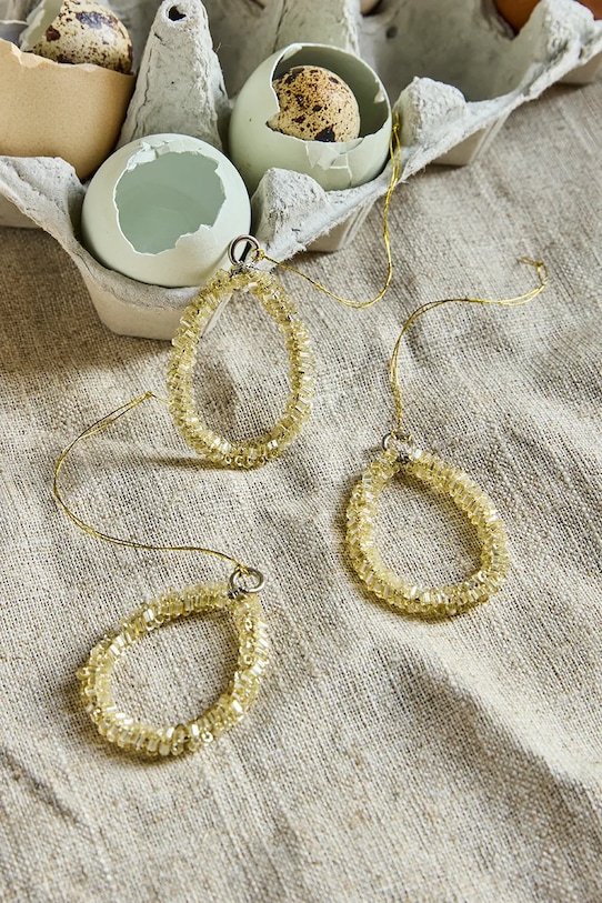 Σαλόνι και υπνοδωμάτιο Χριστουγεννιάτικα στολίδια House Doctor HDBead 3 x 4,5 cm 3-pack 900001264 κίτρινο