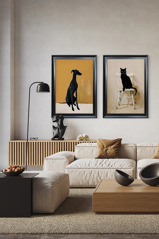 Salon i sypialnia Dekoracja ścienna w ramie 50 x 70 cm 15.41.601.25137 pomarańczowy