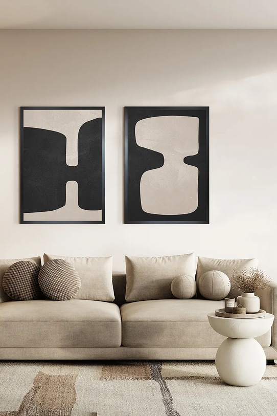 Salon i sypialnia Dekoracja ścienna w ramie 50 x 70 cm 15.41.201.25032 czarny