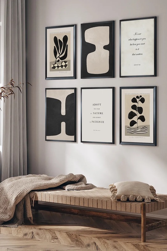 Dekoracja ścienna w ramie 50 x 70 cm czarny 15.41.201.25032