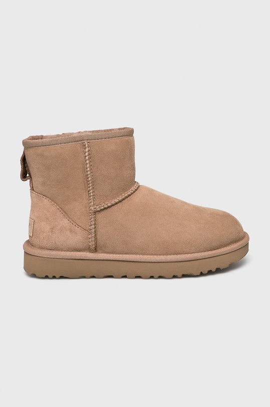 UGG śniegowce zamszowe Classic Mini II płaski beżowy 1016222