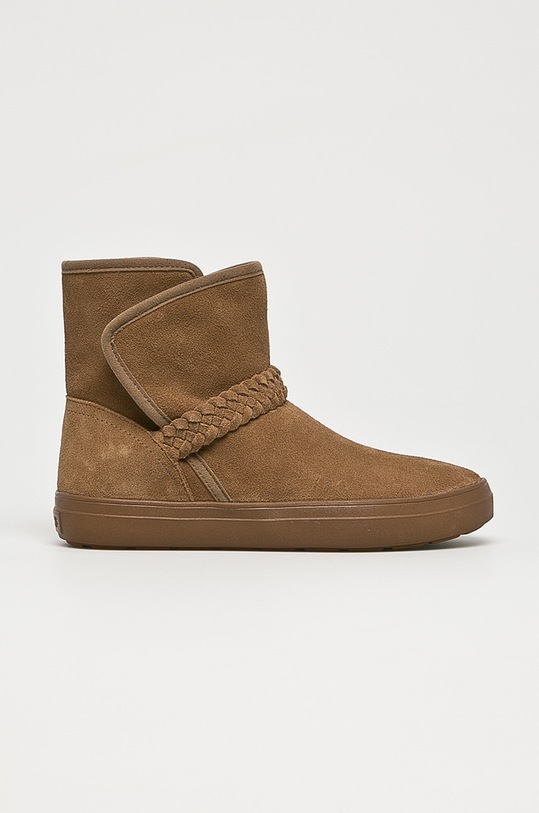 Semišové boty Crocs semišová kůže hnědá 204798.LODGE.POINT.SUED