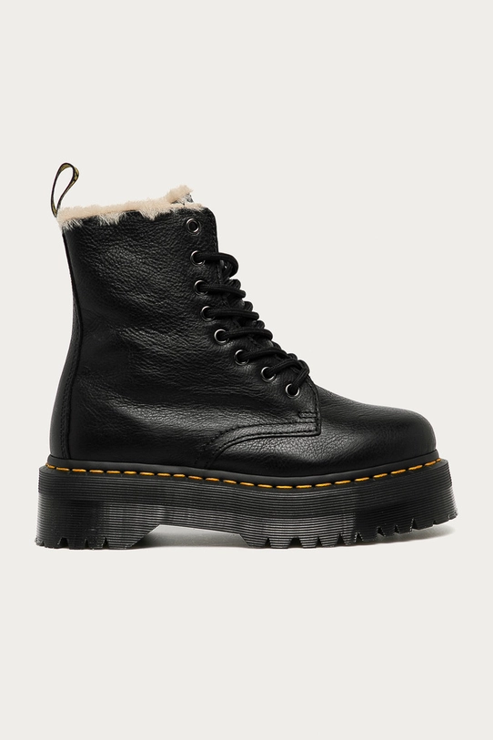 Kožne čizme Dr. Martens 25637001 Jadon Fur Lined s toplom postavom crna DM25637001