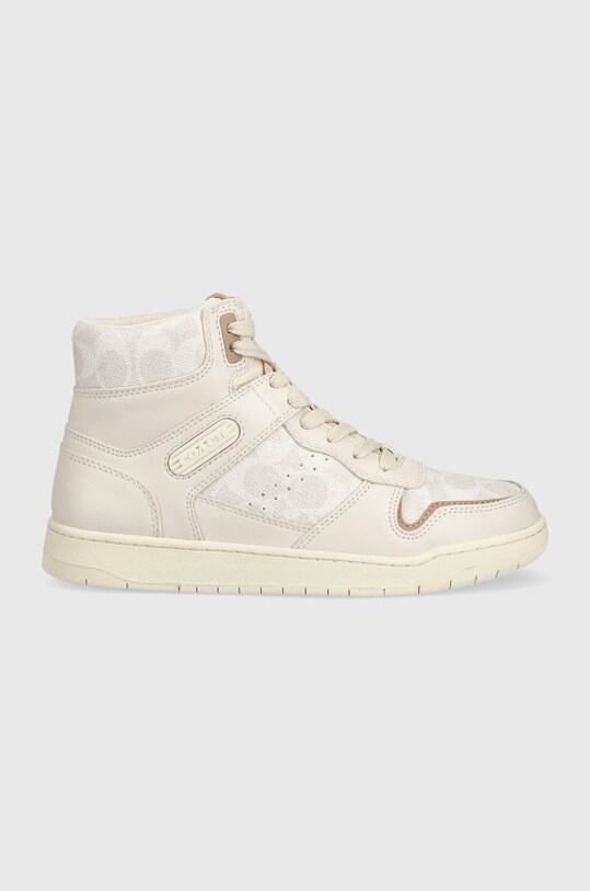 Αθλητικά Coach Cd304 Hi Top Coated Canvas απομίμηση λείου δέρματος μπεζ CD304.CHK