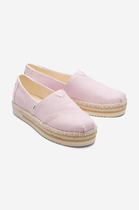 Еспадрили Toms Heavy Twill Platform Rope Alpargata розов 10017845