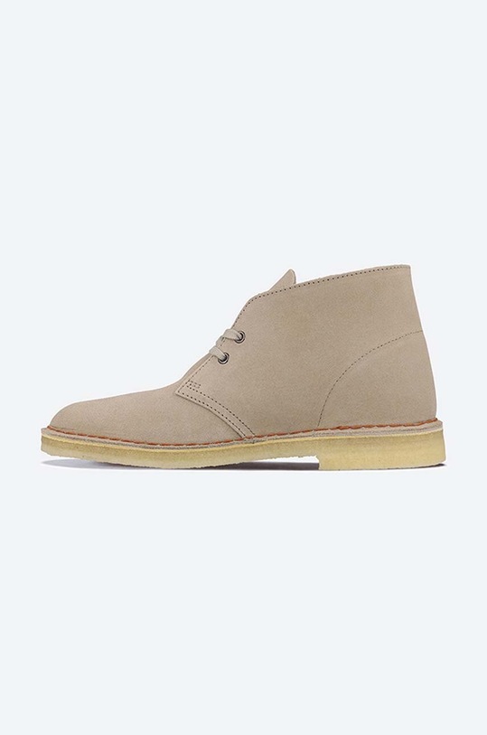 Obuća Gležnječe od brušene kože Clarks Desert Boot 26155525 bež