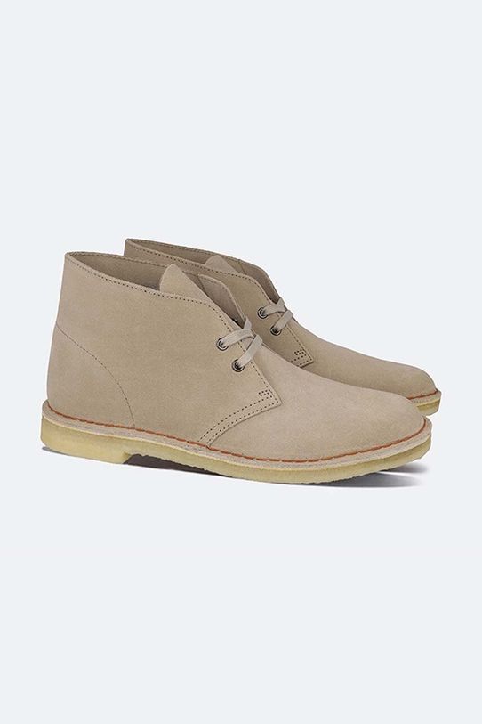 Clarks Originals cizme din piele întoarsă Desert Boot 26155525 bej