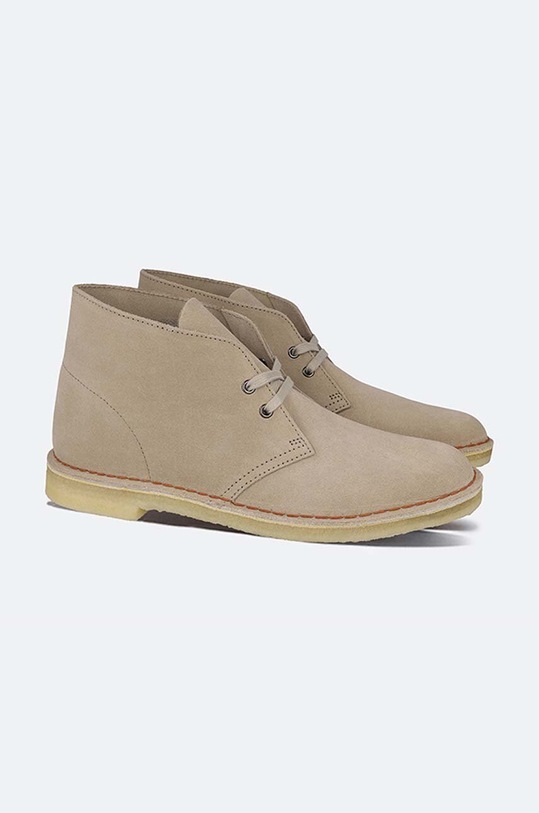 Gležnječe od brušene kože Clarks Desert Boot 26155525 bež