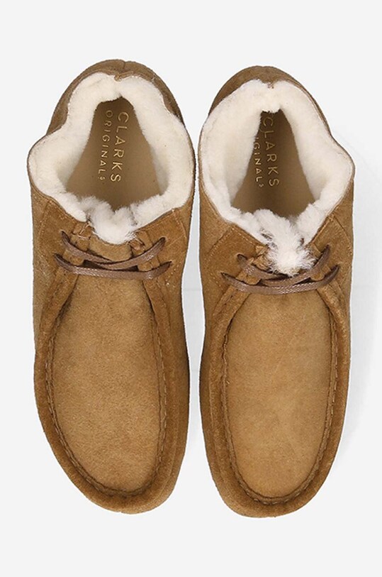 Semišové boty Clarks Originals Wallabee hnědá 26162498