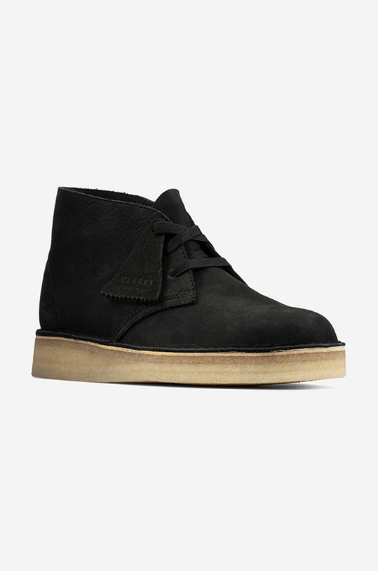 Clarks Originals botki zamszowe Desert Coal czarny 26163249