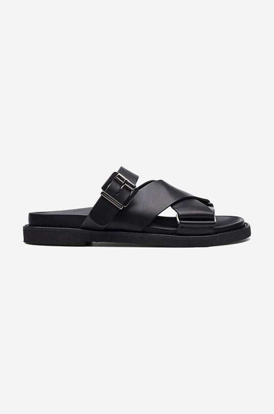 Clarks leather sliders Desert Cross grain leather black 26164397