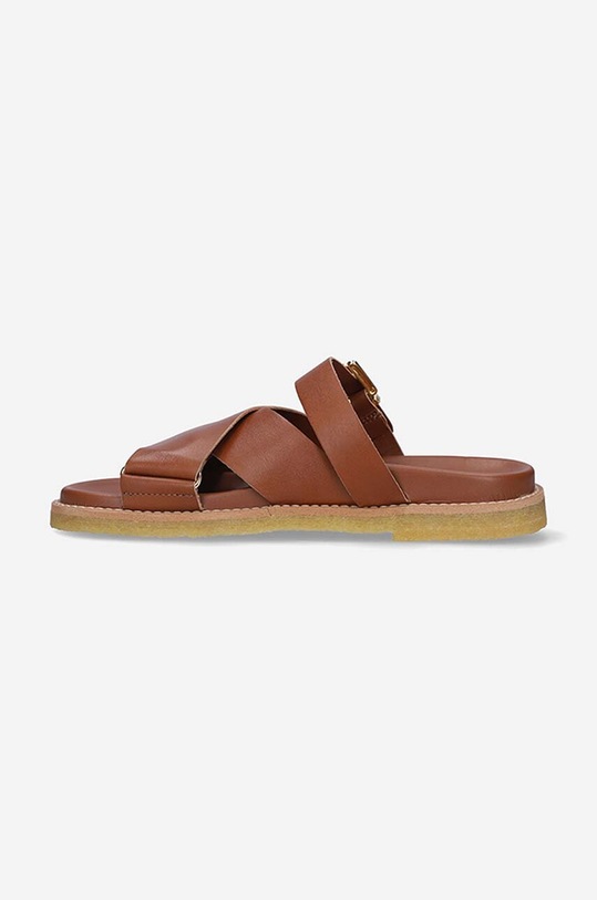 Shoes Clarks leather sliders Desert Cross 26164393 brown