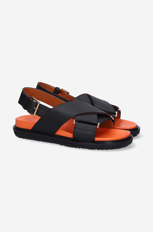 Marni leather sandals Fussbett Shoe FBMS005201.P3614 black