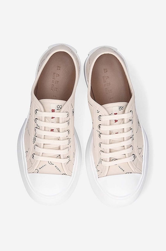 Marni sneakersy skórzane beżowy SNZW003020.P4599.ZO019