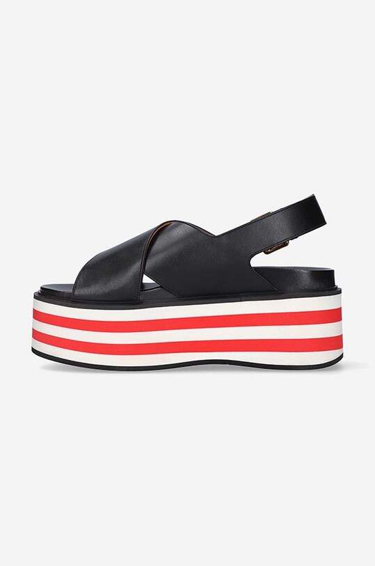 Boty Kožené sandály Marni Wedge Shoe ZPMS007506.P3586.00N99 černá