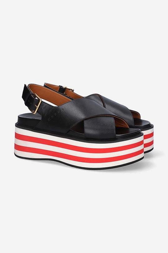 Шкіряні сандалі Marni Wedge Shoe ZPMS007506.P3586.00N99 чорний