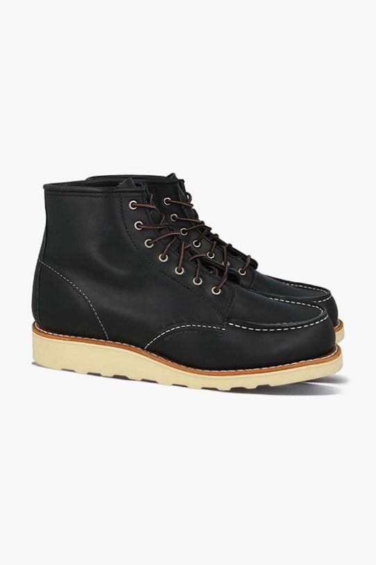 Red Wing leather ankle boots 6-inch Moc Toe 3373.Leather black