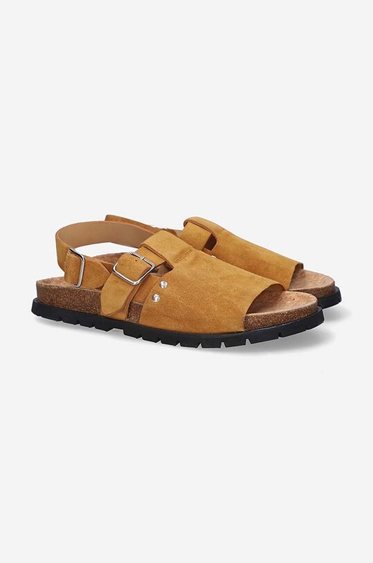 A.P.C. sandały zamszowe Sandales Noe PXBAH.F51056 brązowy