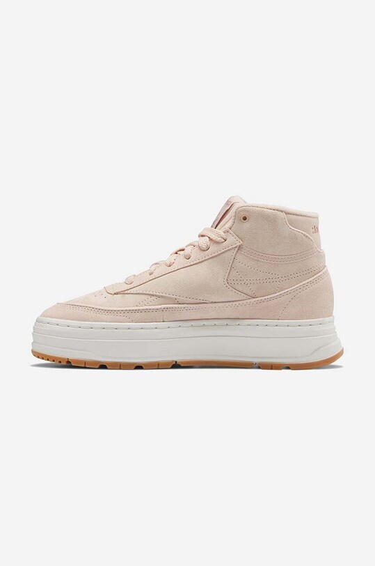 Σουέτ αθλητικά παπούτσια Reebok Club C Geo Mid μπεζ GV7037