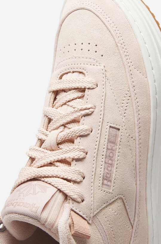 Σουέτ αθλητικά παπούτσια Reebok Club C Geo Mid GV7037 μπεζ