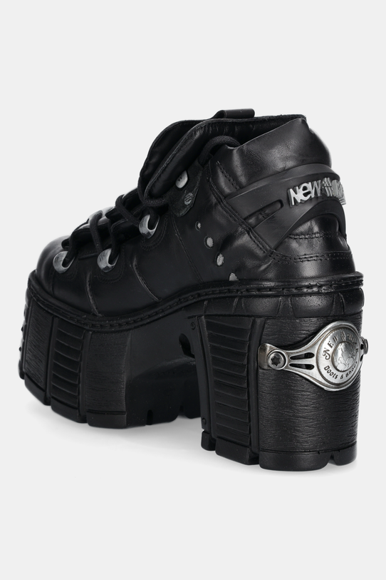 Obuwie New Rock botki skórzane CRUST NEGRO M.TM106.C2 czarny