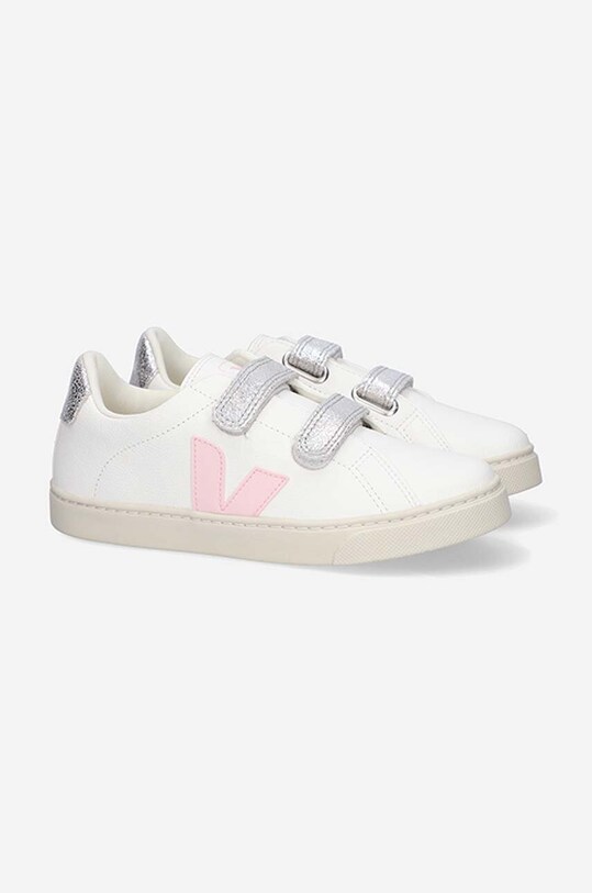 Veja scarpe da ginnastica per bambini in pelle Small-Esplar-Velcro SV0502529J bianco