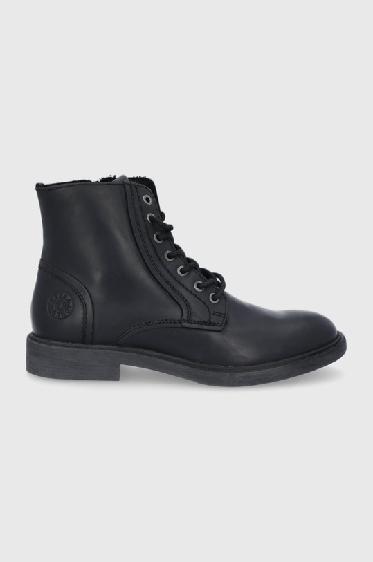 Jack & Jones Pantofi înalți de piele casual negru 12183116