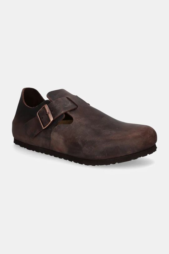 Birkenstock półbuty nubukowe London Corduroy nubuk brązowy 166531.HAB