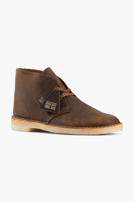 Clarks Originals pantofi de piele Desert Boot maro 26155484