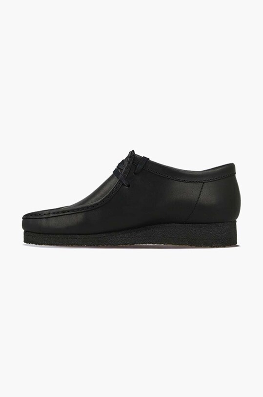 Obuv Kožené poltopánky Clarks Wallabee 26155514 čierna