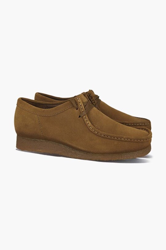 Замшеві туфлі Clarks Wallabee коричневий 26155518