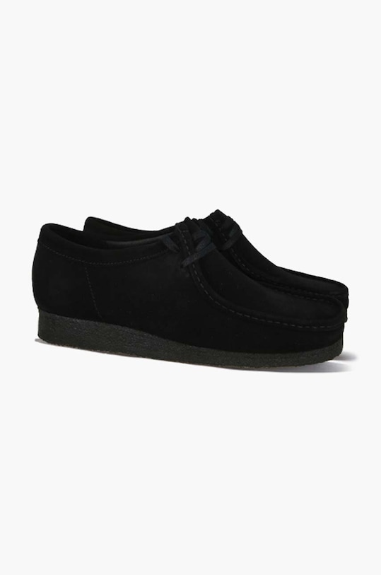Clarks Originals mokasyny zamszowe Wallabee czarny 26155519
