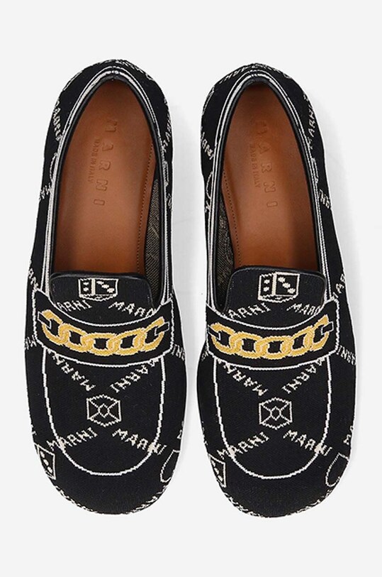 Μοκασίνια Marni Moccasin Shoe μαύρο MOMR003802.P4601
