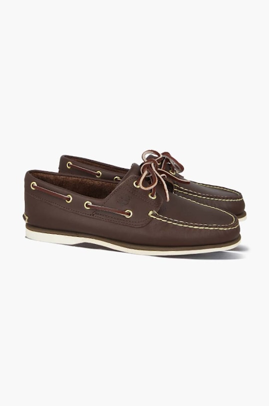 Timberland mokasyny skórzane Classic Boat brązowy 74035