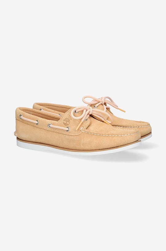 Timberland mokasyny zamszowe Classic Boat 2 Eye A2A79 beżowy