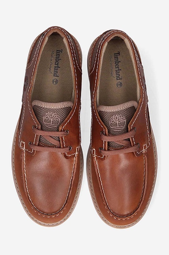 Timberland mokasyny skórzane Newmarket II Boatshoe brązowy A2AGZ