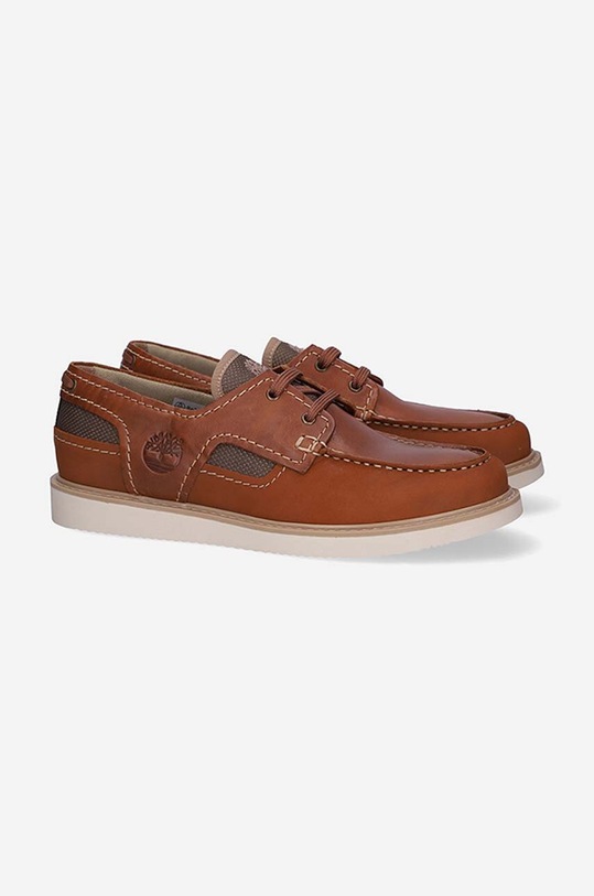 Timberland mokasyny skórzane Newmarket II Boatshoe A2AGZ brązowy