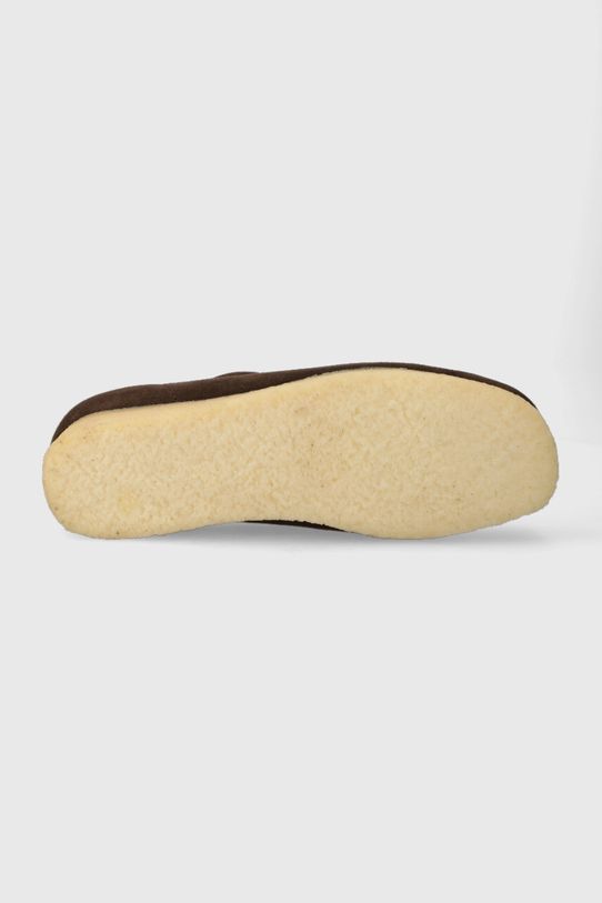 Половинки обувки от велур Clarks Originals Wallabee 26156606 кафяв