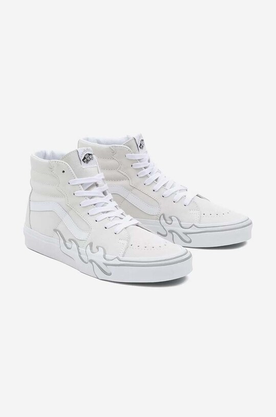 Semišové tenisky Vans SK8-Hi Flame biela VN0005UJWWW