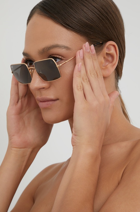 Ray-Ban - Okulary RECTANGLE 0RB1969 złoty 0RB1969