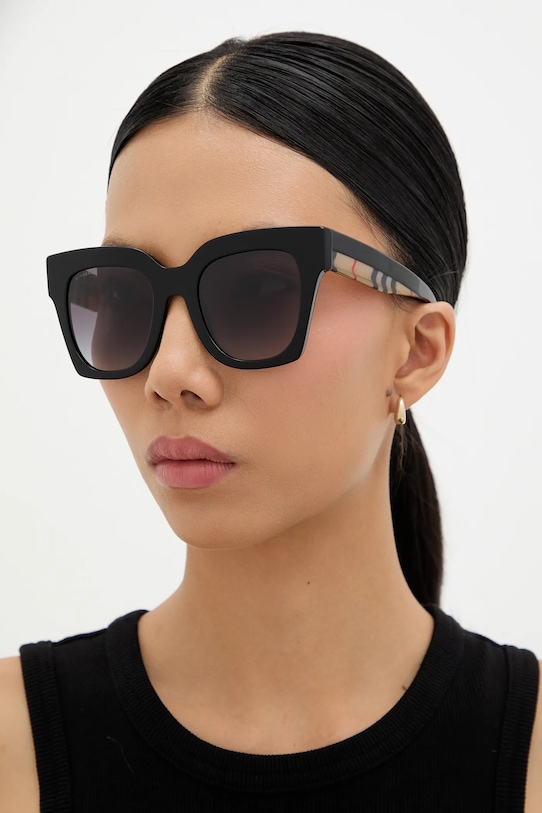Burberry okulary przeciwsłoneczne KITTY jednolita czarny 0BE4364