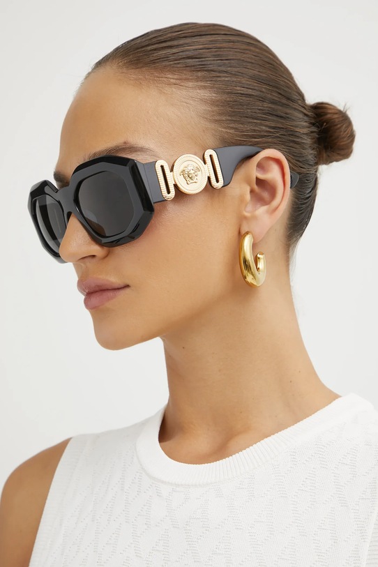 Versace ochelari de soare geometric negru 0VE4424U