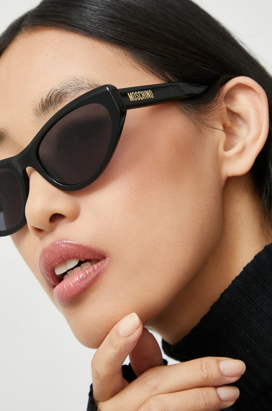Moschino okulary przeciwsłoneczne kocie oczy czarny MOS077/S