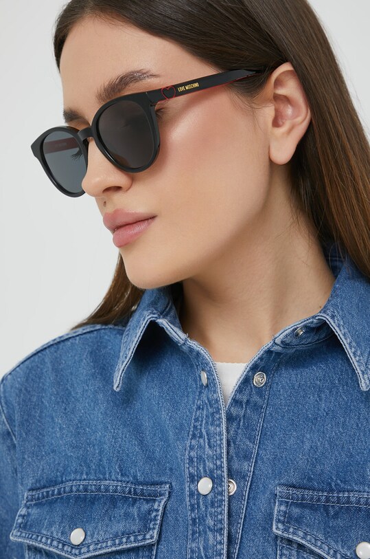 Love Moschino okulary przeciwsłoneczne jednolita czarny MOL040/S