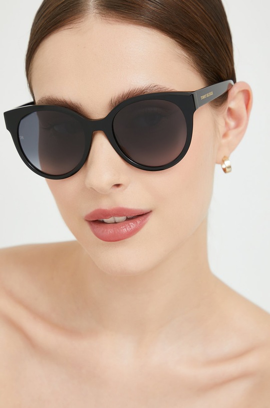 Tommy Hilfiger okulary przeciwsłoneczne kocie oczy czarny TH.1885/S