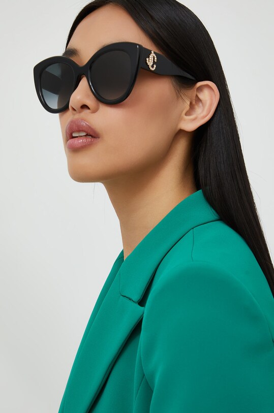 Jimmy Choo okulary przeciwsłoneczne kocie oczy czarny LEONE/S