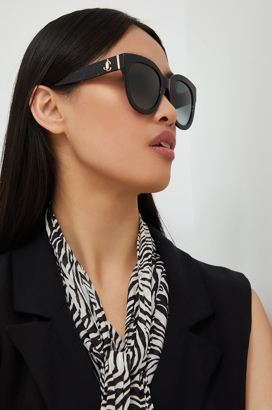 Jimmy Choo okulary przeciwsłoneczne jednolita czarny JILL/G/S